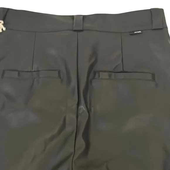 NWT Mother The High Waisted Tunnel Vision Sneak Wide Pleated Pants Faux Leather - Picture 9 of 12